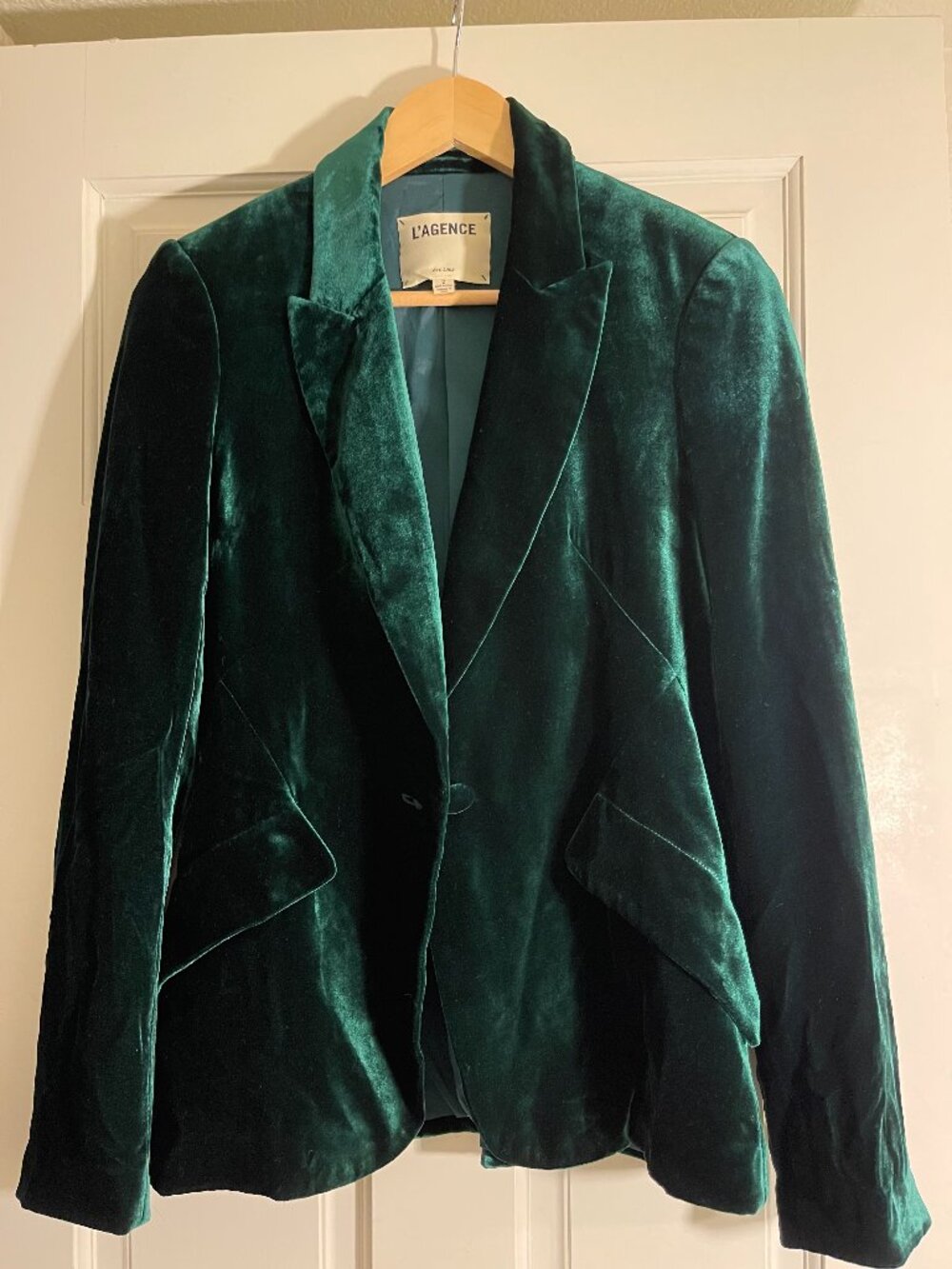 L'agence green women's green velvet blazer size 2 pls read notes/pics designer